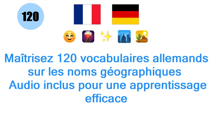 Maîtrisez 120 vocabulaires allemands sur les noms géographiques : Audio inclus pour une apprentissage efficace